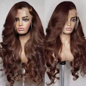 Natural Brown Wavy Human Hair Wig